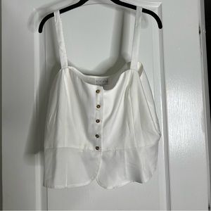 In the Style Button Down White Crop Tank SZ 20